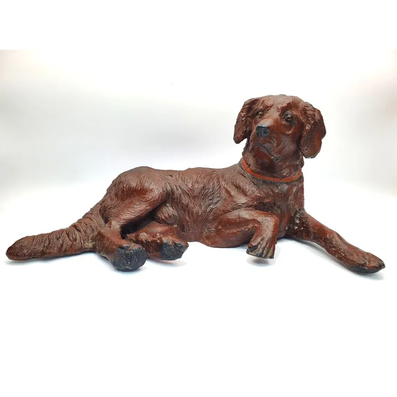 Old Resin Figure of a Chocolate Labrador Dog from auction in East Meadow, New York — image 6