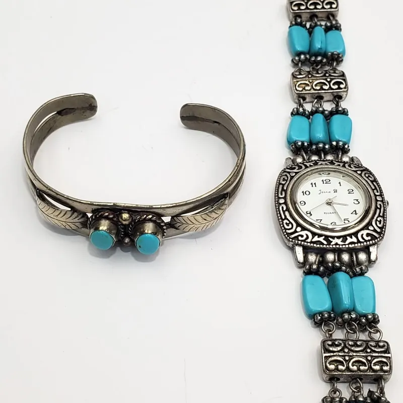 Sterling Silver & Turquoise Bracelet & 1 Other from auction in East Meadow, New York — image 11