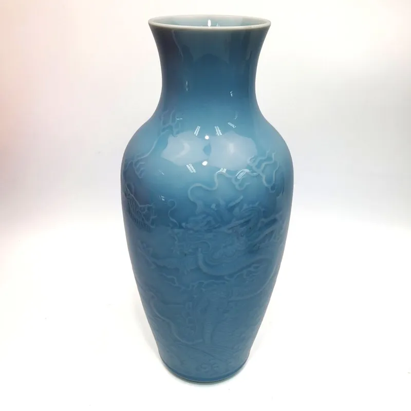 Chinese Signed Blue Glazed Porcelain Vase from auction in East Meadow, New York — image 35