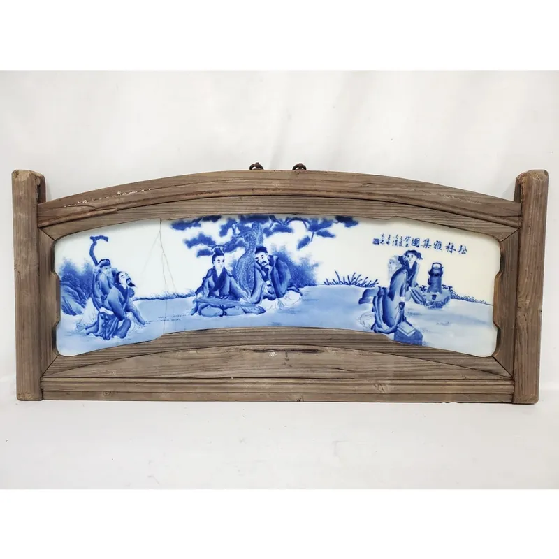 Chinese Blue & White Porcelain Framed Plaque from auction in East Meadow, New York — image 36