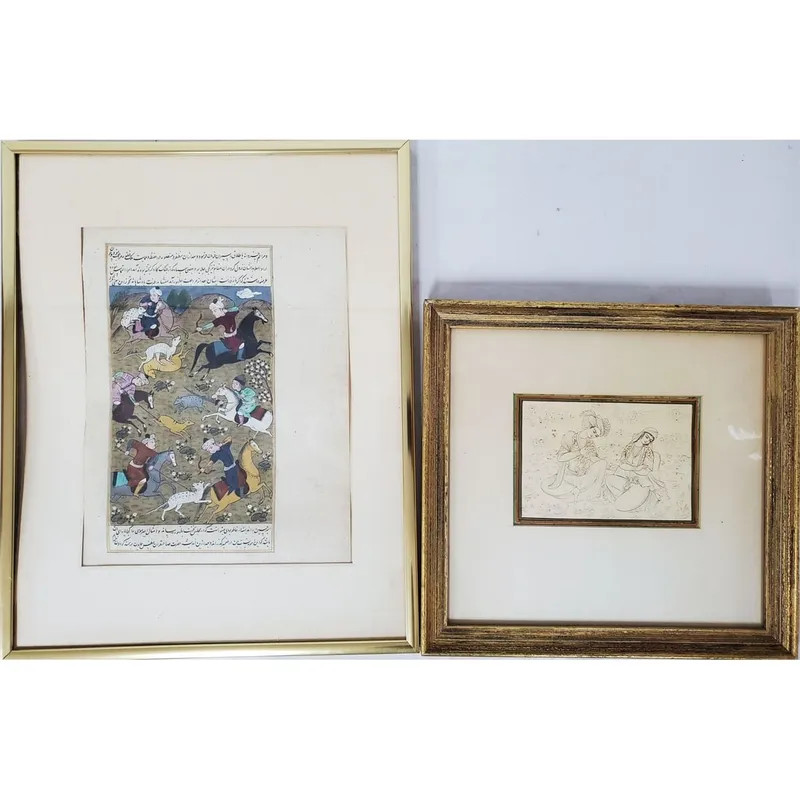 Lot of 2 Antique Persian Miniature Artworks from auction in East Meadow, New York — image 18
