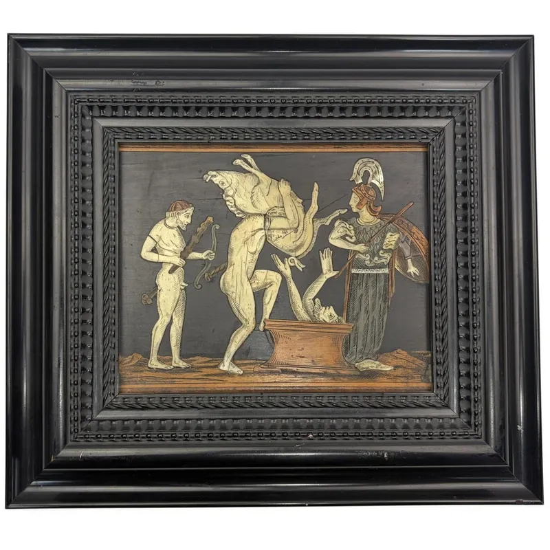 Antique Neoclassical Inlaid Marquetry Wood Panel from auction in East Meadow, New York — image 28