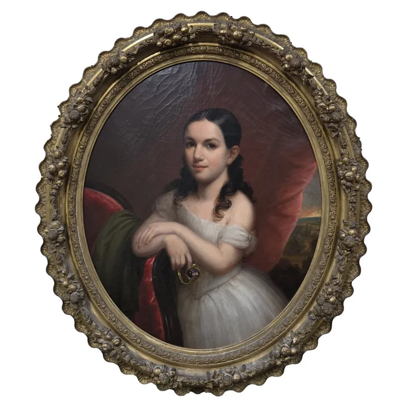 Exceptional Large Early Antique American Painting from auction in East Meadow, New York — image 46