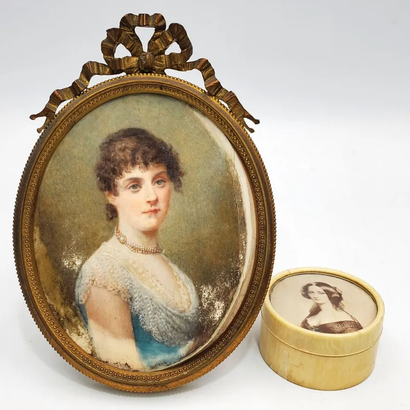 Antique Miniature Oval Painting & Trinket Box from auction in East Meadow, New York — image 13