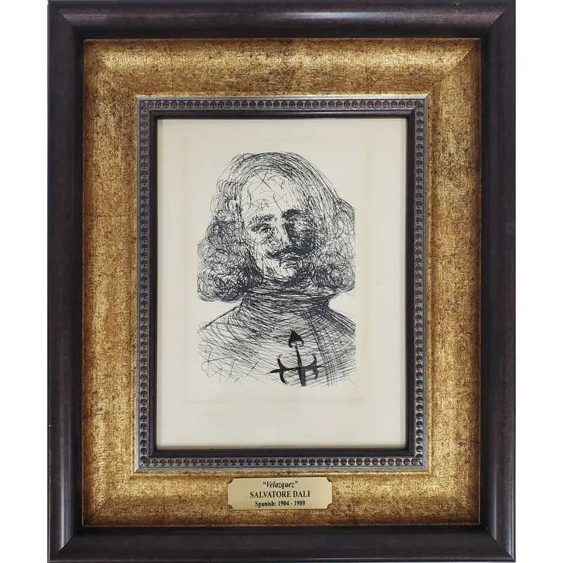 Old Salvador Dali Etching "Velasquez" from auction in East Meadow, New York — image 19