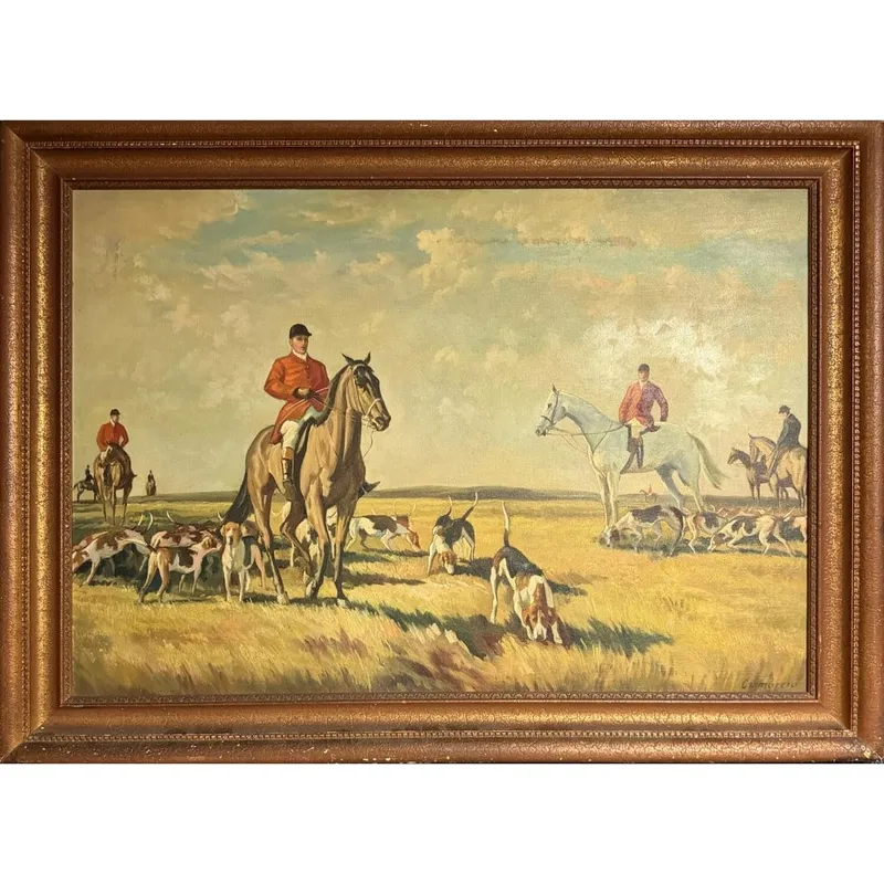20th C. Signed Painting, Oil on Canvas "Horseback" from auction in East Meadow, New York — image 41