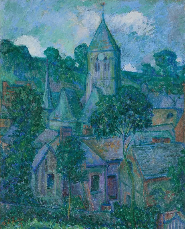 Theodore E. Butler "Veules-les-Roses at Night" Oil from auction in St. Paul, Minnesota — image 7