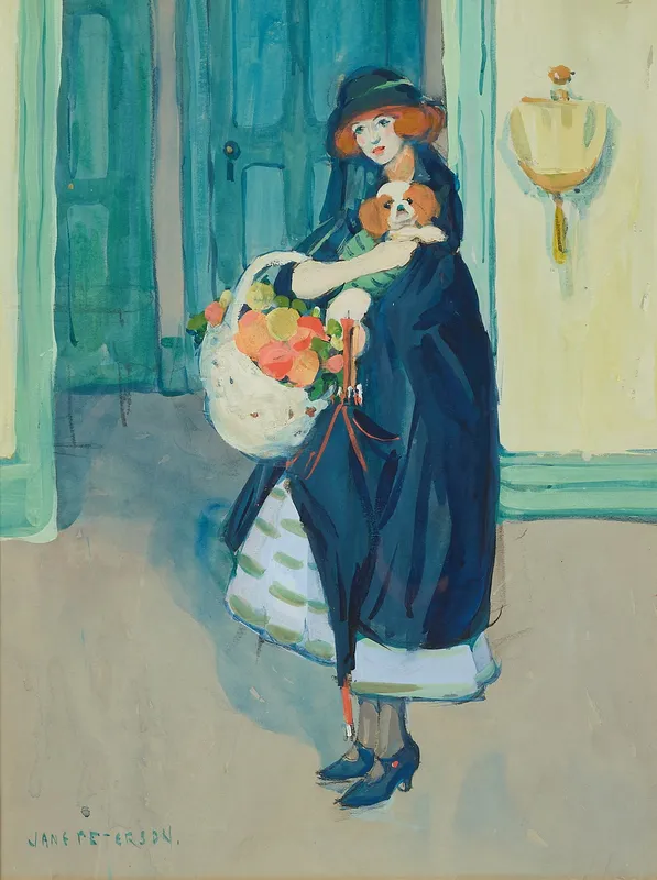 Jane Peterson "With Her Favorite Pet" Watercolor from auction in St. Paul, Minnesota — image 10