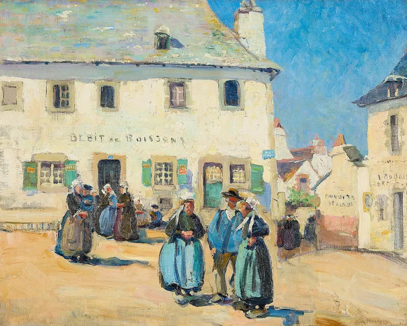 Jane Peterson "Brittany Village" Oil on Canvas from auction in St. Paul, Minnesota — image 11