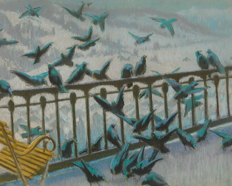 William S. Horton "Beggars on the Balcony" Pastel from auction in St. Paul, Minnesota — image 19