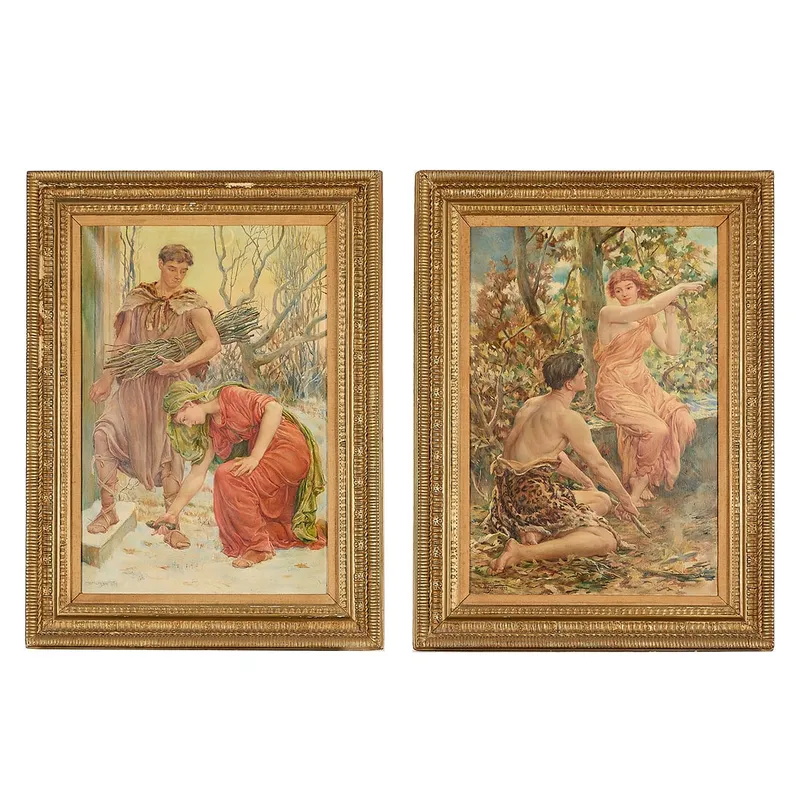Pair Will Hicok Low "Autumn" & "Winter" Paintings from auction in St. Paul, Minnesota — image 28