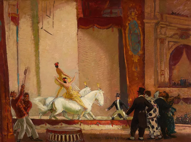 Gifford Beal "Circus at the Hippodrome" Painting from auction in St. Paul, Minnesota — image 29