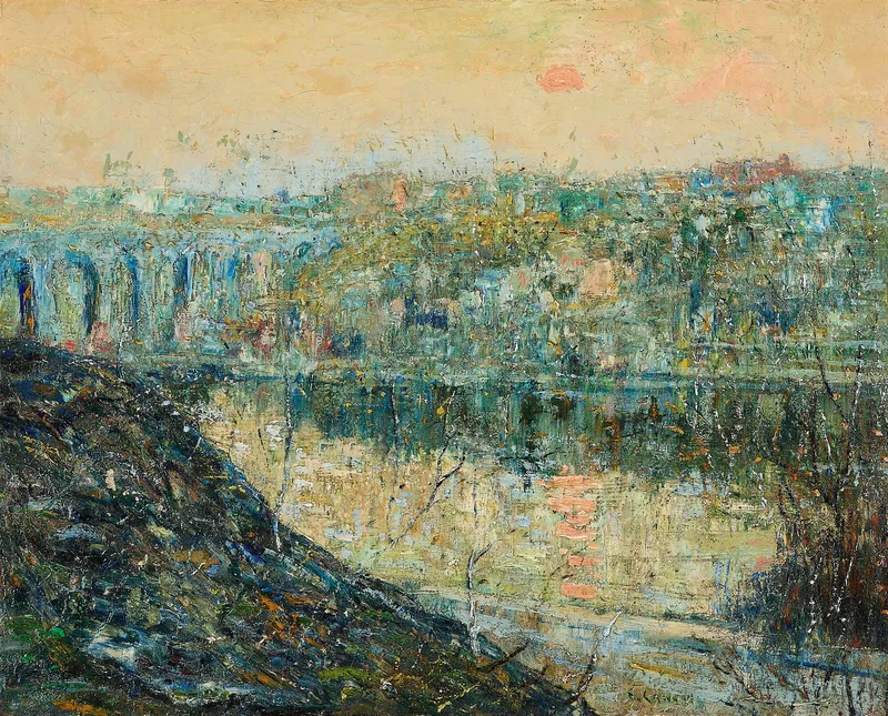 Ernest Lawson "High Bridge, New York" Painting from auction in St. Paul, Minnesota — image 34