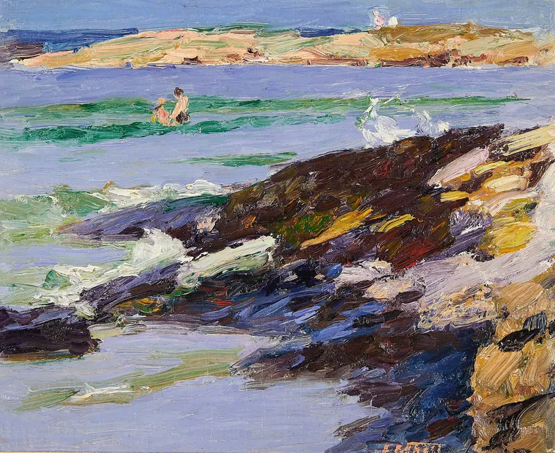 Edward Henry Potthast "Rocks at Low Tide" Painting from auction in St. Paul, Minnesota — image 36