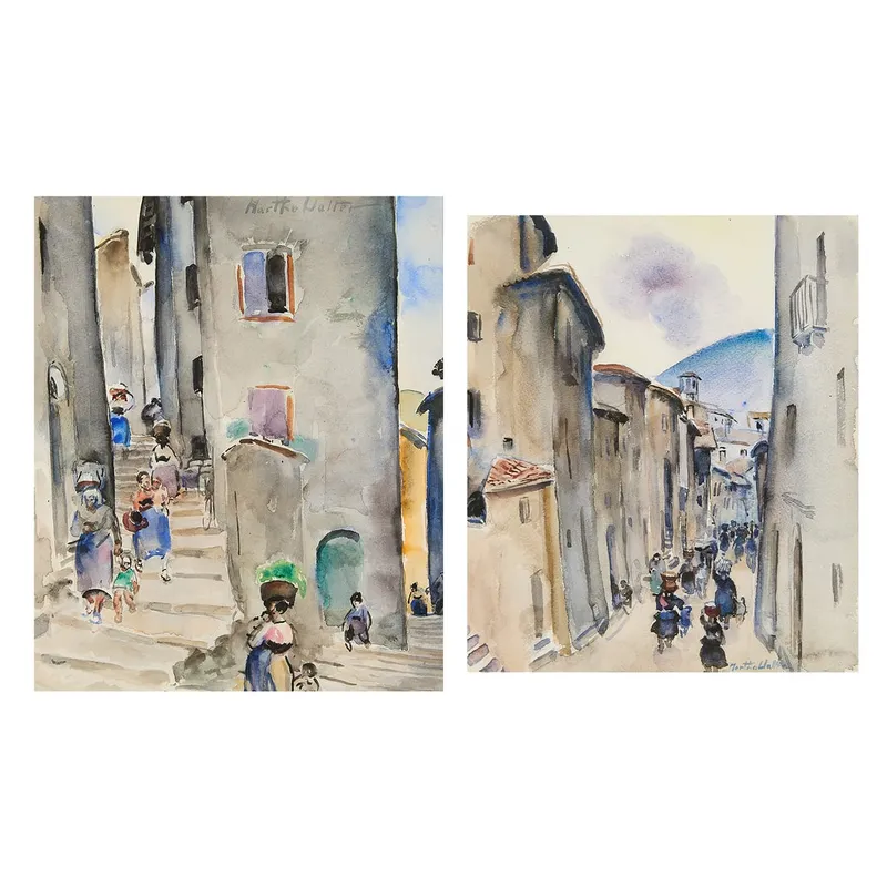 2 Martha Walter Streetscape Watercolor Paintings from auction in St. Paul, Minnesota — image 39