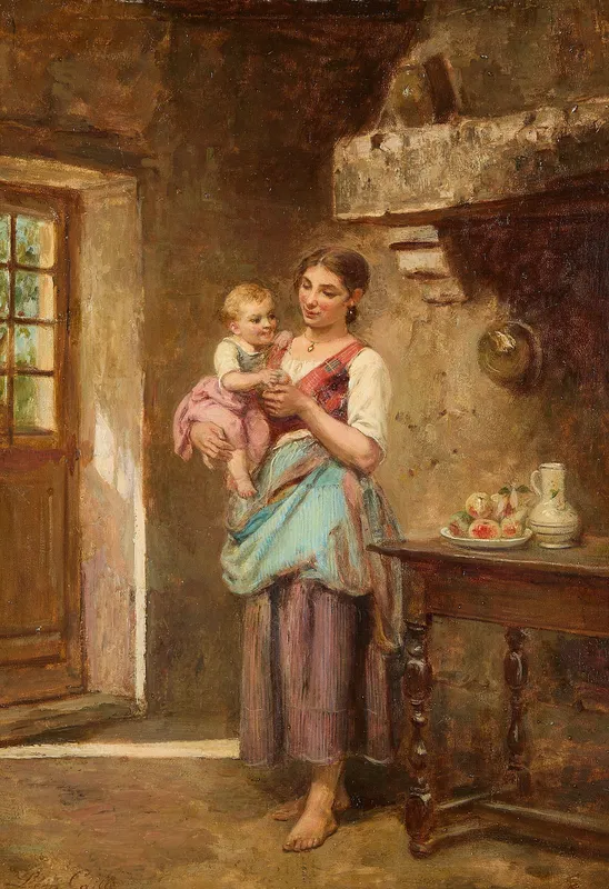 Leon Emile Caille "Mother's Darling" Painting from auction in St. Paul, Minnesota — image 41