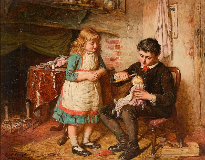 Robert W. Wright "The Handiman" Painting 1886 from auction in St. Paul, Minnesota — image 47