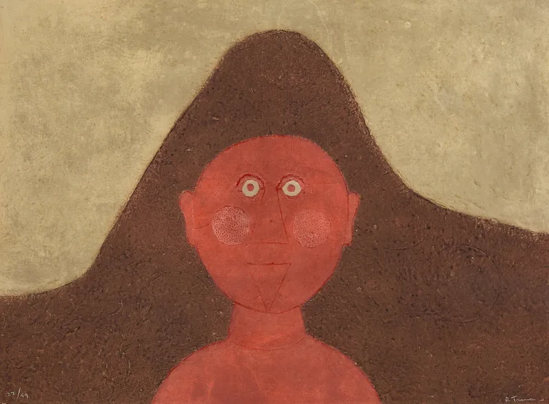 Rufino Tamayo "Cabeza en Rojo" Color Etching from auction in St. Paul, Minnesota — image 2