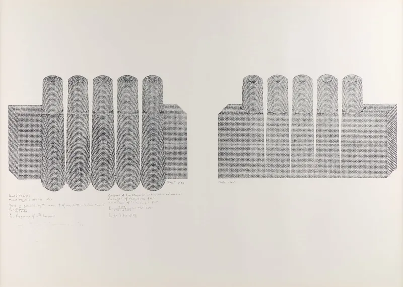 Siah Armajani "Sound Towers" Lithograph 1972 from auction in St. Paul, Minnesota — image 20