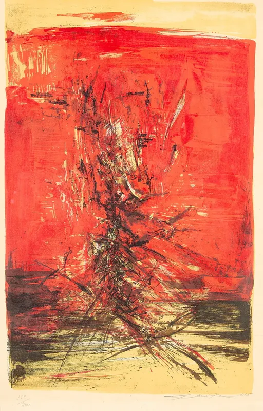 Zao Wou-Ki Abstract Lithograph 1965 from auction in St. Paul, Minnesota — image 35