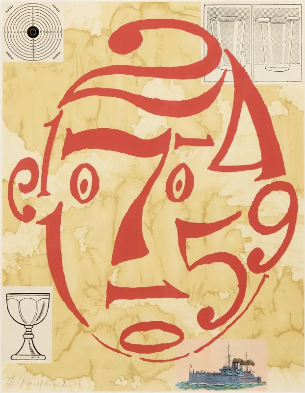 Donald Baechler "Arithmetic Head" Silkscreen 1993 from auction in St. Paul, Minnesota — image 32