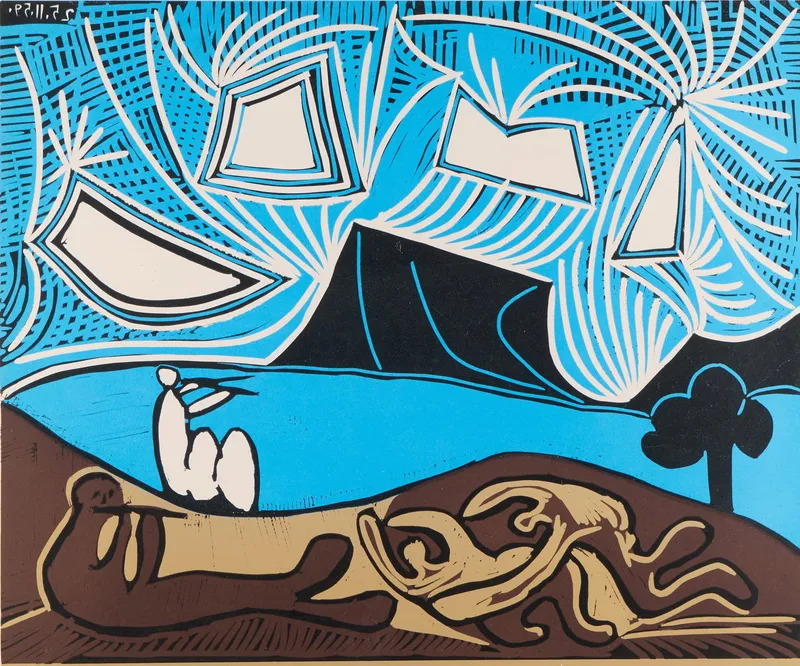 Pablo Picasso "Bacchanale" Color Linocut 1959 from auction in St. Paul, Minnesota — image 36