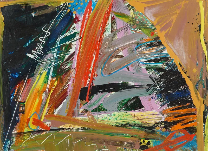 Lucinda Parker "Bonfire" AbEx Painting 1977 from auction in St. Paul, Minnesota — image 8