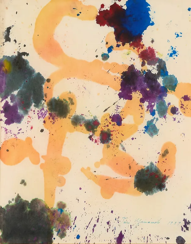 Taro Yamamoto AbEx Watercolor 1957 from auction in St. Paul, Minnesota — image 22