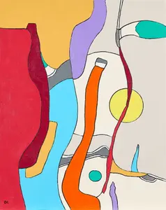 Dale Laun Abstract Geometric Acrylic Painting