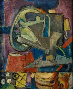 Early Hugh Kappel "Man Eater" Oil Painting 1944