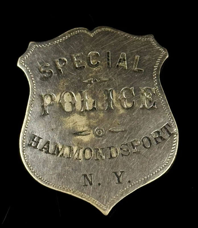 Antique Hammondsport New York Special Police Shield Badge from auction in Campbell, New York — image 32