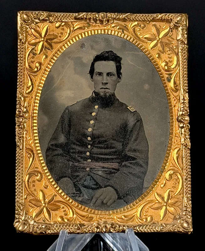 Civil War Sixth-Plate Tin Type of a Union Army Officer from auction in Campbell, New York — image 46