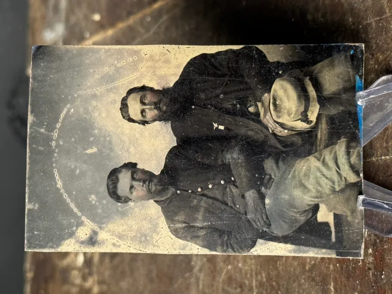 Civil War Era Sixth-Plate Tintype Portrait of Two Union Soldiers from auction in Campbell, New York — image 48