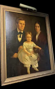 American School, 19th Century, Large Folk Art Family Portrait