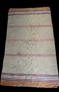 Navajo-Style Transitional Flat-Woven Wool Rug with Banded Design