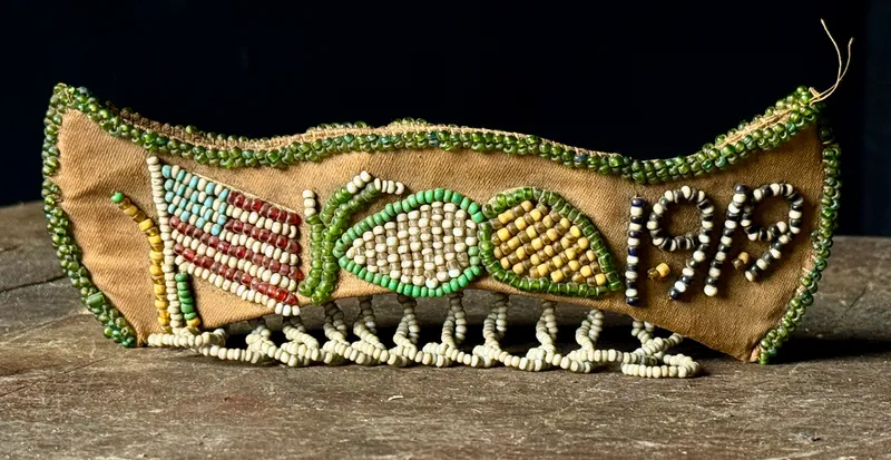 1919 Antique Iroquois Beaded Fast Boat Souvenir Whimsy Bag from auction in Campbell, New York — image 5