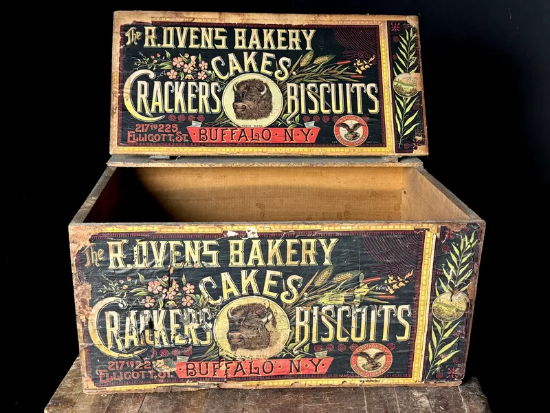 National Biscuit Company R. Ovens Bakery Wood Crate Buffalo New York from auction in Campbell, New York — image 6