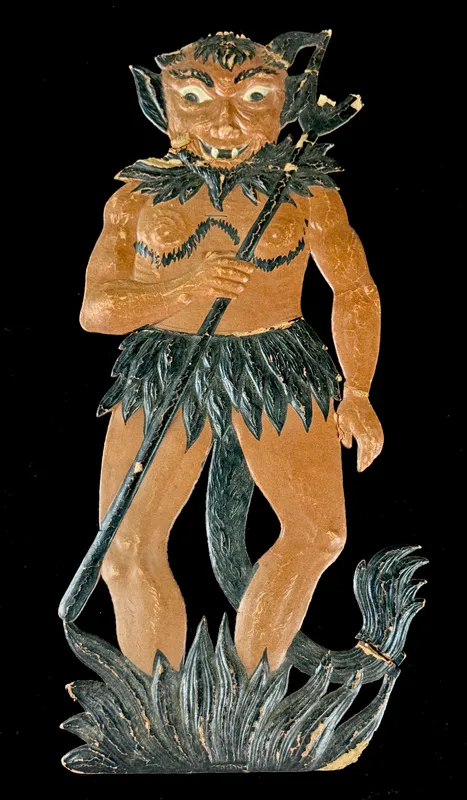 Large Victorian German Embossed Die-Cut Halloween Devil Wall Decoration from auction in Campbell, New York — image 47