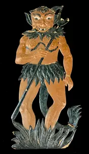 Large Victorian German Embossed Die-Cut Halloween Devil Wall Decoration