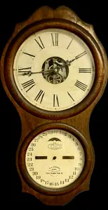 Ithaca No. 4 Office Calendar Wall Clock with Skeletonized Dial