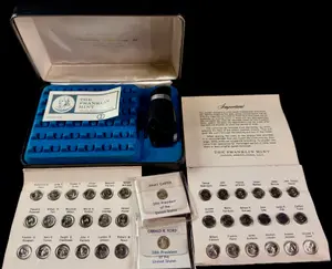 A Set of 38 US Franklin Mint Sterling Silver Presidential Mini-Coin Medals