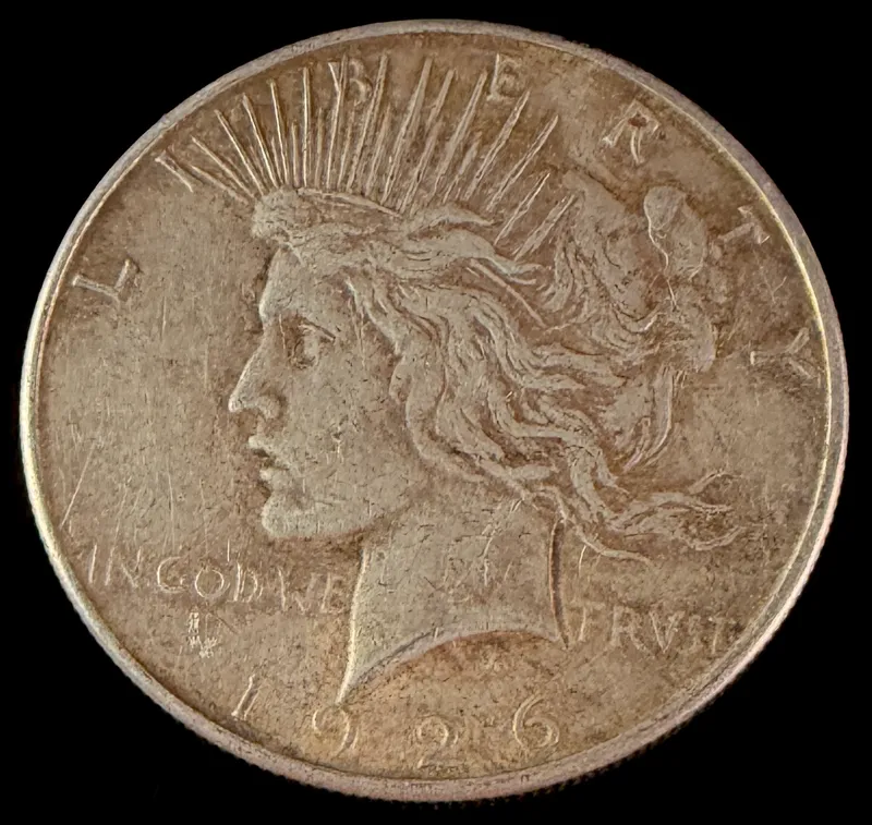 A 1926 US Peace Silver Dollar from auction in Campbell, New York — image 8