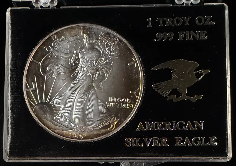1992 US American Silver Eagle 1 oz Silver Dollar from auction in Campbell, New York — image 7