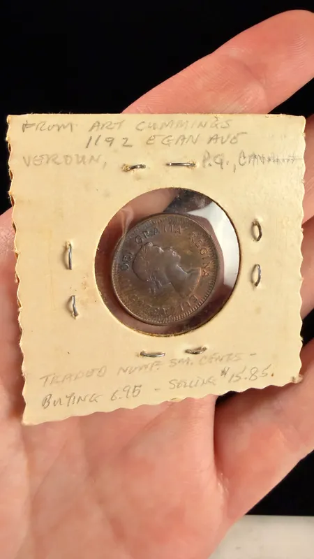 Canada 1961 1 Cent Bronze Error, Broadstruck from auction in Campbell, New York — image 6