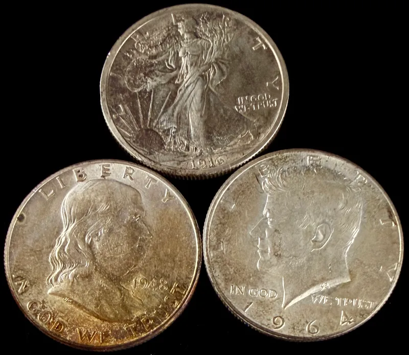 Three US 90% Silver Half Dollars, 1916, 1948, and 1964 from auction in Campbell, New York — image 14