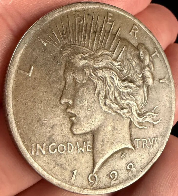 1923 US Silver Peace Dollar from auction in Campbell, New York — image 15