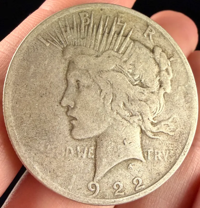 1922 US Peace Silver Dollar from auction in Campbell, New York — image 24