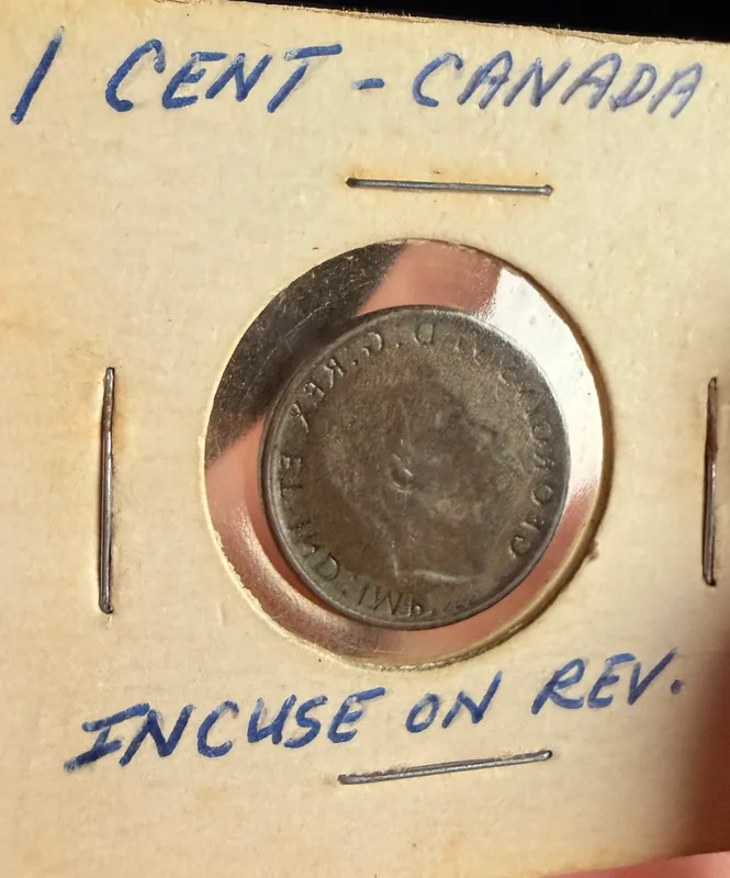 Canada King George VI 1-Cent Coin, Full Obverse Brockage Error from auction in Campbell, New York — image 26