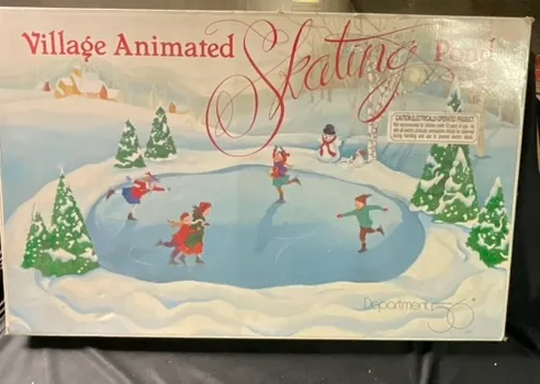 Department 56 Village Animated Skating Pond Item 5229-9 in Original Box from auction in Campbell, New York — image 2