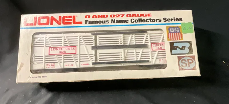 Lionel Lines O Gauge No. 9408 Circus Stock Car in Original Box from auction in Campbell, New York — image 44